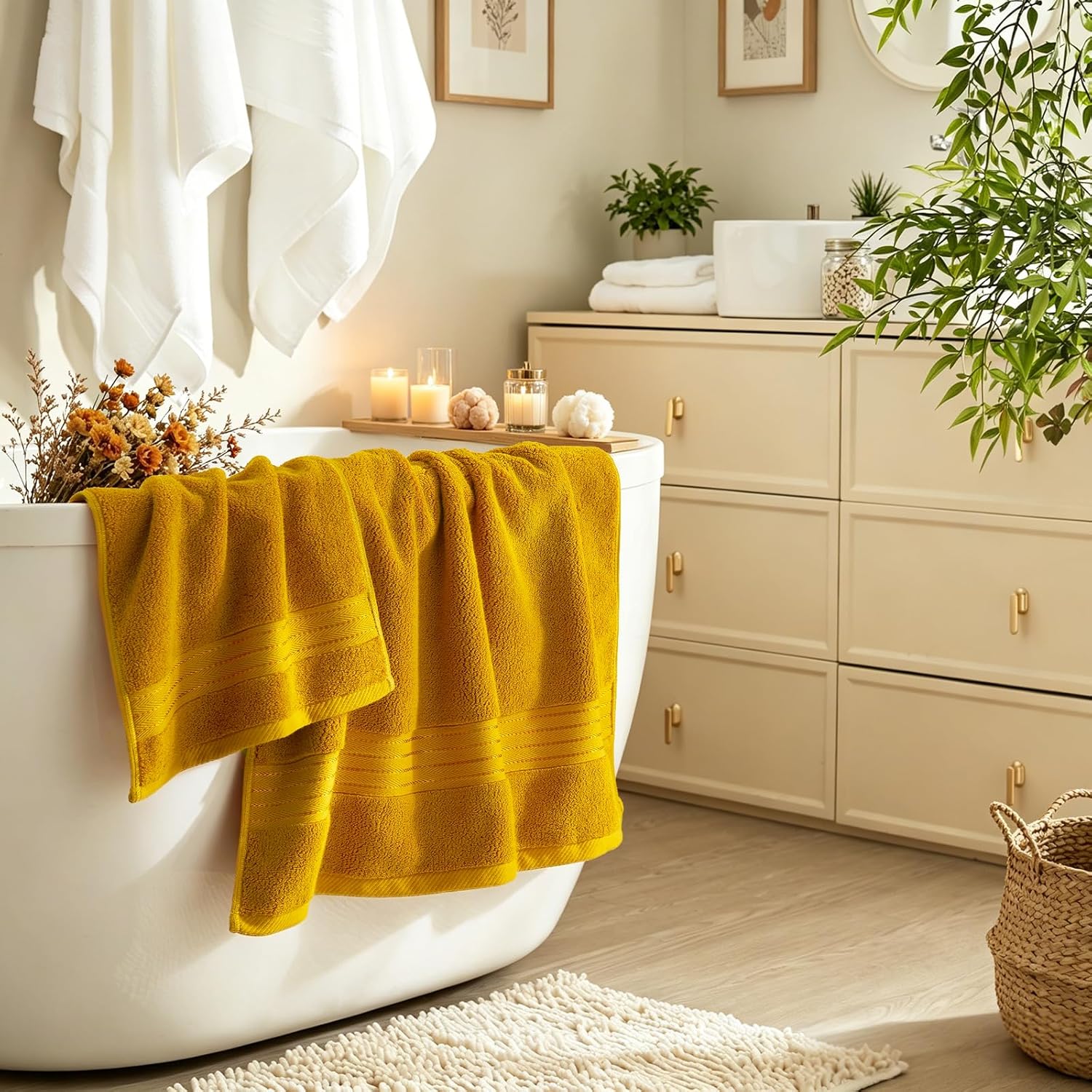 Gold 4 Piece Luxury Bath Towels