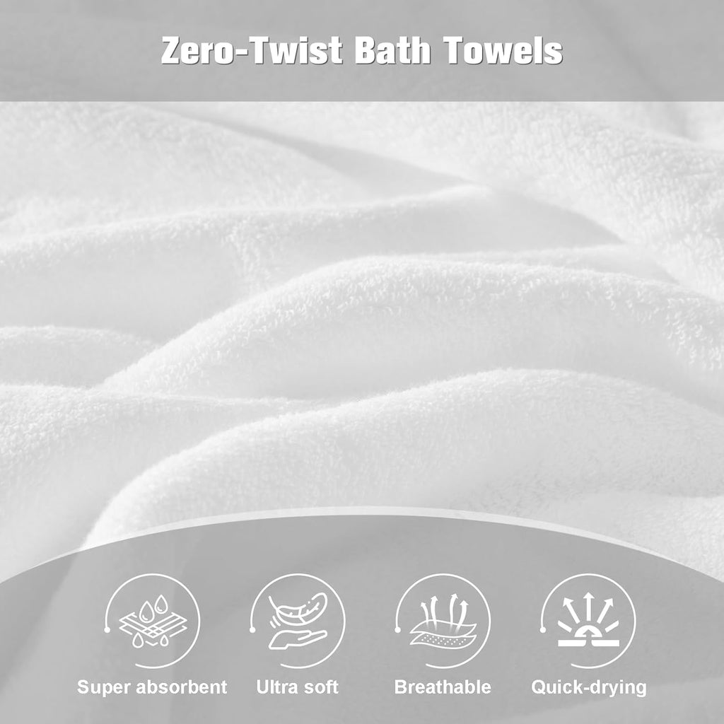 White Bath 6 Piece Towel Set
