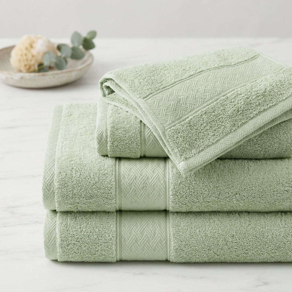Sage Green Bath Towels Set 6 Piece